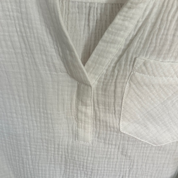 BNWT CeCe Textured White Casual Button Down Shirt - Picture 5 of 8